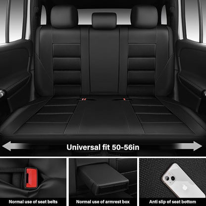 CAR PASS Memory Foam Back Car Seat Covers,Thick 3D Foam Mesh Bench Seat Covers Leather Metallic, Air Cool Rear Seat Cover Black Aluminum Film, Comfort for Cars, Trucks, SUVs Automotive,All Black