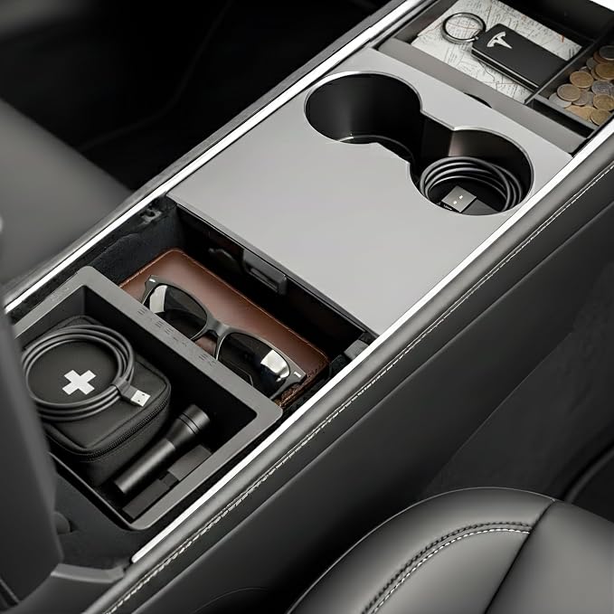 Vehicle OCD – Center Console Organizer Tray and Liner Set for Tesla Model 3 (2021-2023) / Tesla Model Y (2020-2024) – Made in USA - SLX519