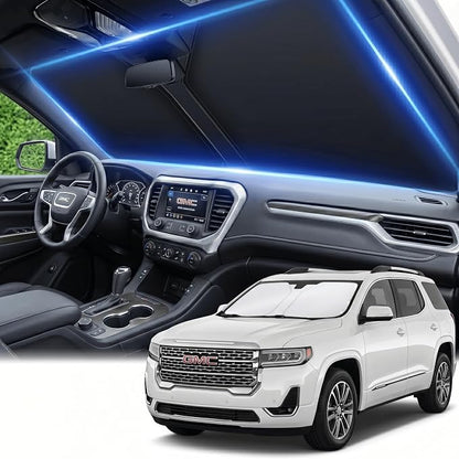 Windshield Sun Shade for GMC Acadia 2017-2023 Sunshade Front Window Shade Custom Fit Acadia Accessories Sun Visor Foldable Shade Blocks UV Rays Accessories