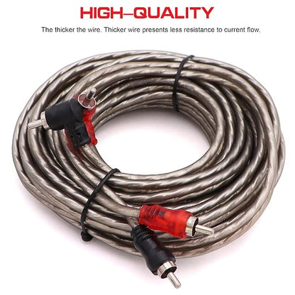 4 Gauge Car Amp Wiring Kit up to 3000W Car Amplifier Installation Wiring Helps You Make Connections and Brings Power to Your Radio, Subwoofers Speakers (4 Gauge)