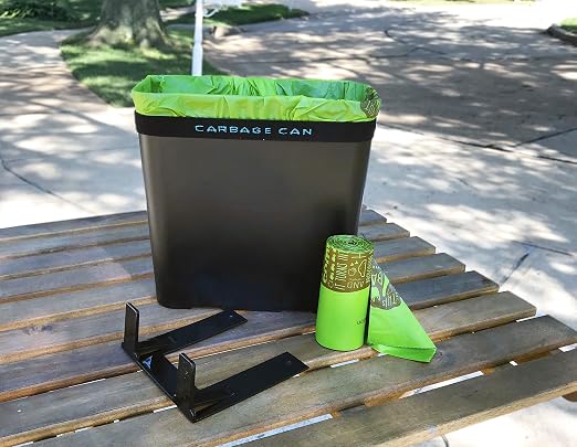 Premium Car Trash Can with Floor Mat Clip and Bag Securement Band | Keep Car Tidy with This 100% Water-Proof (Dark Gray)