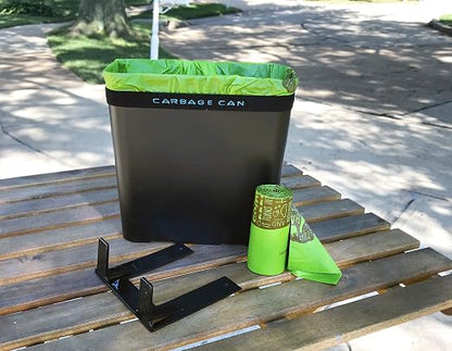 Premium Car Trash Can with Floor Mat Clip and Bag Securement Band | Keep Car Tidy with This 100% Water-Proof (Dark Gray)