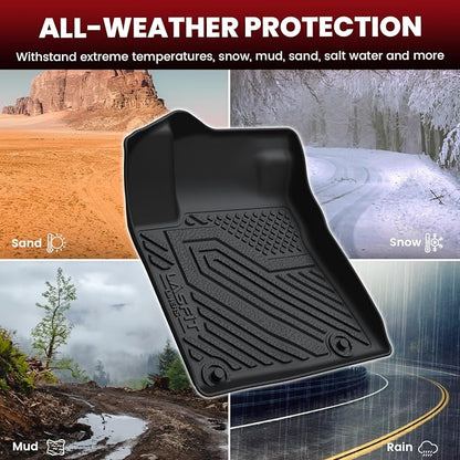 LASFIT Floor Mats & Cargo Mat for Nissan Murano 2015-2024, All Weather TPE Custom Fit Floor Liners for Murano 2024 2023 2022 2021 2020 2019 2018 2017 2016 2015 Mat Full Set Car Mats & Trunk Mat, Black