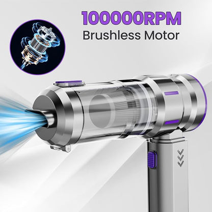 Portable Cordless Handheld Car Vacuum Cleaner - Equipped with Advanced Brushless Motor, 3 Suction Modes, 25,000 Pa Max Suction Power, Type-C Charging,for Car, Sofa & Keyboard