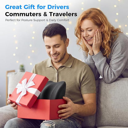 Lumbar Support Pillow for Car, Memory Foam Back Cushion for Lower Back Pain Relief, Ergonomic Car Seat Support with Breathable Airflow Channels for Driving, Office Chair, Wheelchair