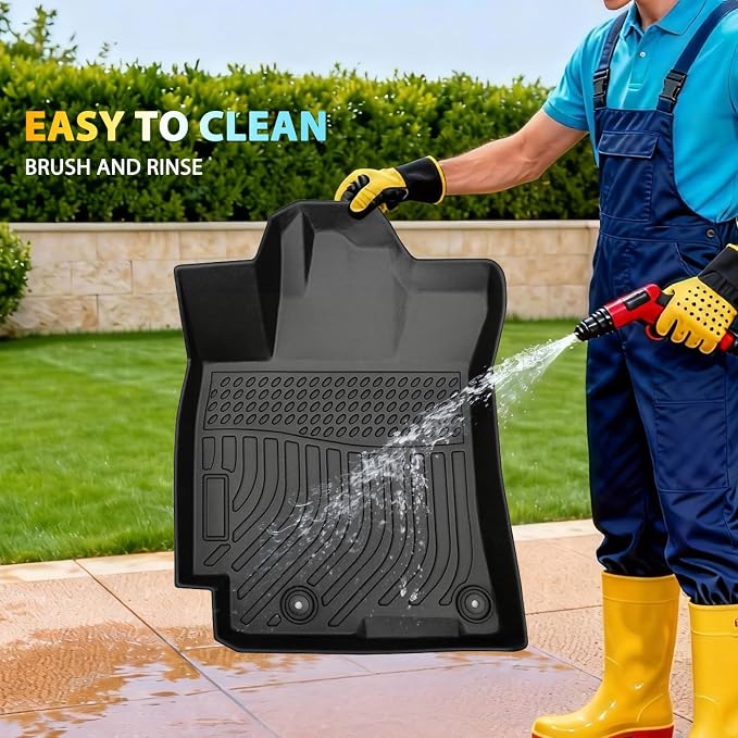 Floor Mats for Hyundai Elantra 2016 2015 2014 2013 2012 2011, All Weather TPE Floor Liners Custom Fit Elantra Heavy Duty Mats 1st & 2nd Row Accessories Odorless Anti Slip Black