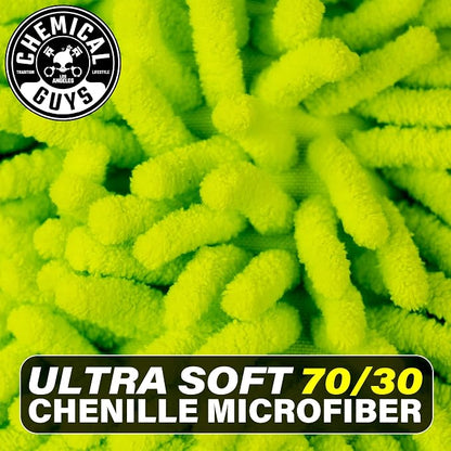 Chemical Guys Chenille Premium Scratch-Free Microfiber Wash Mitt for Car Washing,Lime Green,Ultra-Soft Car Wash Gloves,Swirl-Free Finish,Safe for Trucks,SUVs,Motorcycles,and More,(Pack of 24)