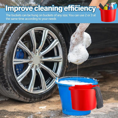 2 Pcs Car Detailing Bucket Organizer 10.2 x 7.8 x 5.5 Inch Car Washing Bucket Caddy Portable Multipurpose Hanging Organizer for Accessories Tool Home Garden Camping (Red)