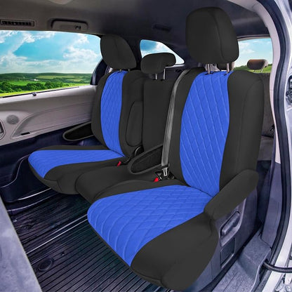 FH Group Custom Fit Car Seat Covers Specifically Made for Toyota Sienna 2011-2020, Car Seat Cover Full Set, 8 Seater Automotive Seat Covers in Blue Neoprene, Waterproof and Washable Seat Covers