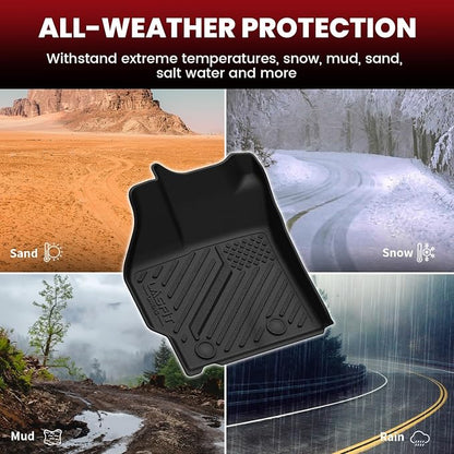 LASFIT Floor Mats & Cargo Mat for Toyota Prius 2010-2015, All Weather TPE Custom Fit Easy Clean Durable No-Curling Floor Liners for Prius 2010 2011 2012 2013 2014 2015 Car Mats & Trunk Mat