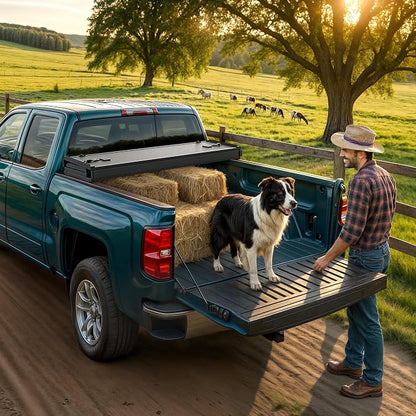 OEDRO Quad Fold Hard Truck Bed Tonneau Cover Fit for Ford F150 F-150 2015-2026 with 6.5ft Bed, Black