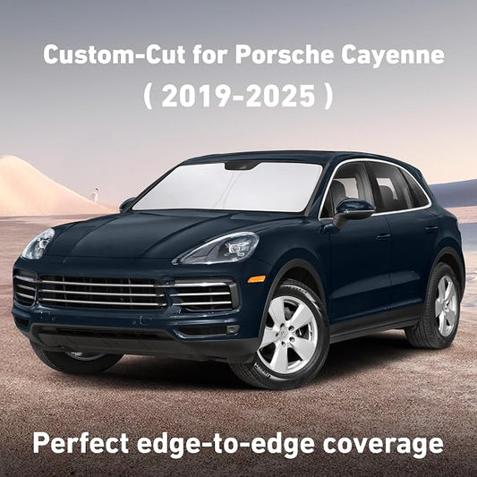 EcoNour Windshield Sunshade Compatible for Porsche Cayenne 2019-2023 2024 2025, Sun Visor for Front Windshield & Window Sun Shade Cover, UV Heat Blocker & Protector, Car Accessories