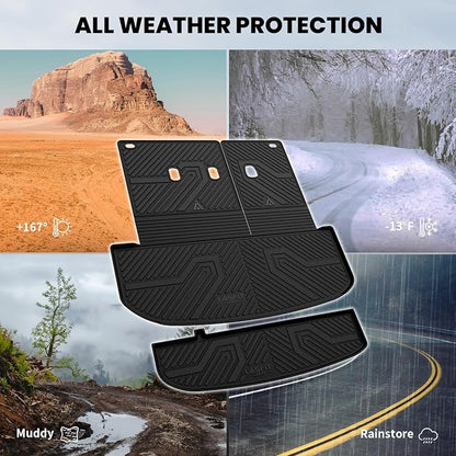 LASFIT Cargo Trunk Mat & Backrest Mats for Hyundai Palisade 2025 2024 2023 2022 2021 2020 All Weather TPE Custom Fit Car Trunk Mats Cargo Liner & Seatback Mats Accessories, Black