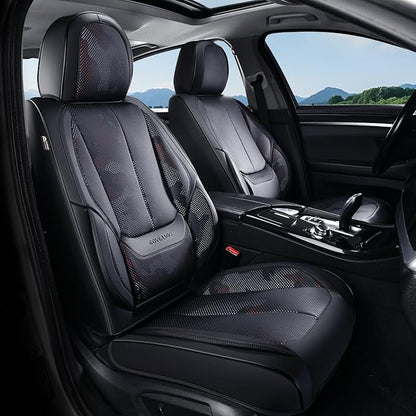 Coverado Seat Covers, Car Seat Covers Front Seats, Leather Seat Covers for Cars, Car Seat Protector Waterproof, Black Car Seat Cushion, Front Carseat Cover Universal Fit for Most Cars Camo