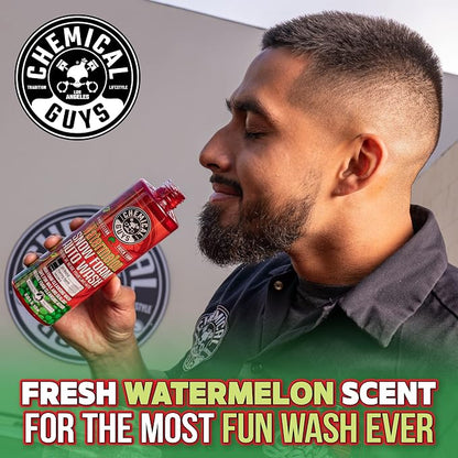Chemical Guys Car Wash Soap for Foam Cannon or Bucket, Watermelon Snow Foam Car Wash Soap for Trucks, Motorcycles, RVs & More, Super Suds, Watermelon Scent - 128 oz (1 Gallon)