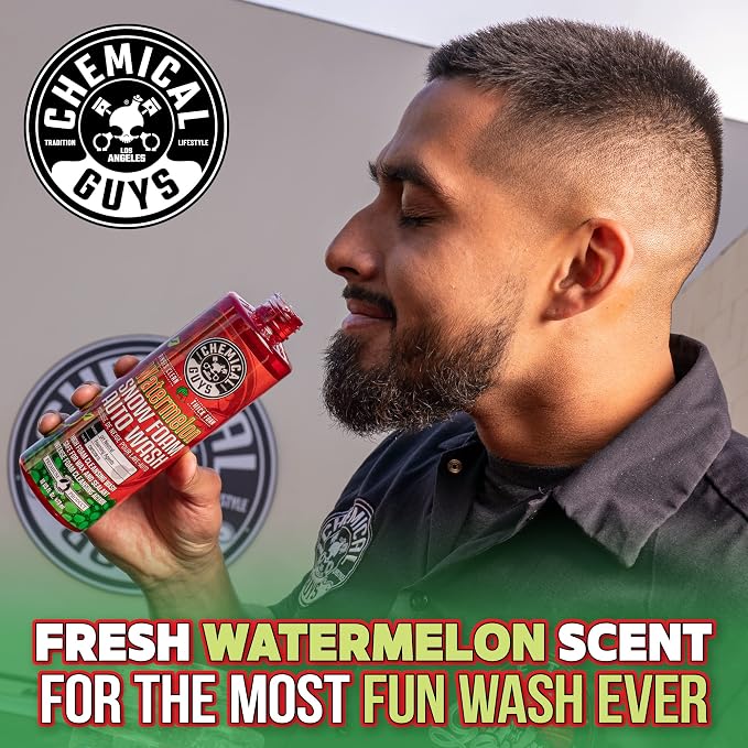 Chemical Guys CWS20816 Watermelon Snow Foam Car Wash Soap, (Works with Foam Cannons or Bucket Washes) Safe for Cars, Trucks, Motorcycles, RVs & More, 16 fl oz, Watermelon Scent