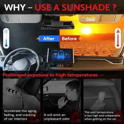 KAYZT Windshield Sun Shade for 2024-2025 2026 Kia EV9 Foldable Sunshade Front Window Custom Fit Car Accessories