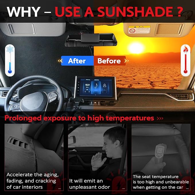 KAYZT Windshield Sun Shade for 2006-2011 Honda Civic Foldable Sunshade Front Window Custom Fit Car Accessories