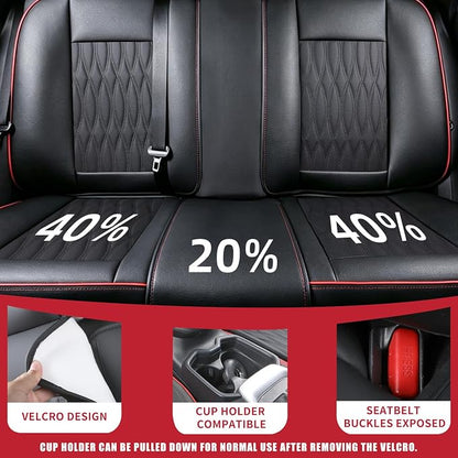Car Seat Covers, Luxury Breathable Waterproof Faux Leatherette Car Seat Covers Cushion Protectors with Lumbar Support, Car Seat Cushion, Universal Fit Most Cars (Black, Front Seats - 2 PCS)