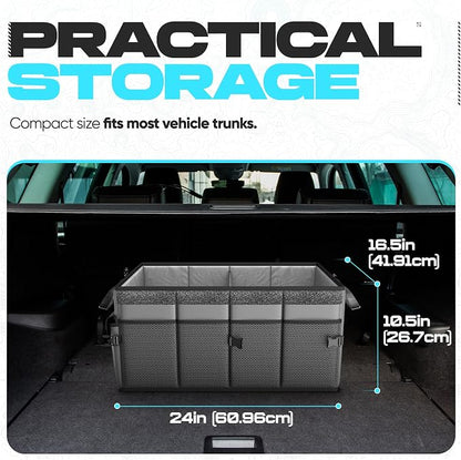 FORTEM Trunk Organizer For SUV Car Trunk Organizer, Foldable Storage, Car Accessories for Women Men, Collapsible Bag, 600D Oxford, Non Slip Bottom, Straps, Soft Cover (65L)