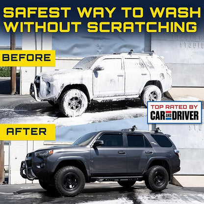 Clean Car USA Foam King™ Car Wash Foam Gun & Microfiber Mitt, Garden Hose Attachment for Scratch-Free Cleaning, Snow Foam Cannon Soap Sprayer, Auto Detailing Kit for Cars, Trucks & More