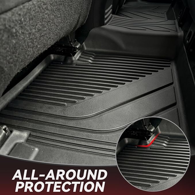 YITAMOTOR Floor Mats for Toyota Tacoma 2024 2025 2026 Double Cab Automatic, Custom Fit All Weather Anti-Slip TPE Rubber Mat, Super Duty Toyota Accessories, Tacoma TRD/SR/SR5/Limited Floor Liners Set