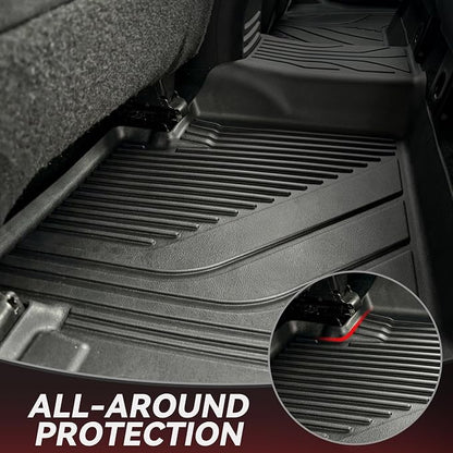 YITAMOTOR Floor Mats for Toyota Tacoma 2024 2025 2026 Double Cab Automatic, Custom Fit All Weather Anti-Slip TPE Rubber Mat, Super Duty Toyota Accessories, Tacoma TRD/SR/SR5/Limited Floor Liners Set