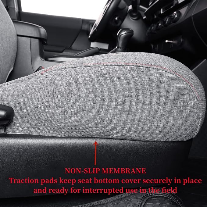coverdream Tacoma Hybrid Cloth Seat Covers Full Set for Toyota Tacoma 2024-2026 TRD Sport,TRD Off-Road,Limited,Trailhunter,Fully Covered,Breathable Polyester Seat Protector (Gray)