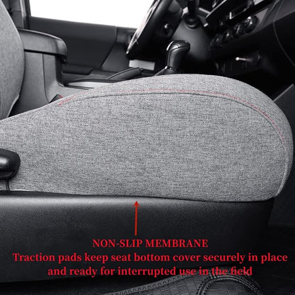 coverdream Tacoma Hybrid Cloth Seat Covers Full Set for Toyota Tacoma 2024-2026 TRD Sport,TRD Off-Road,Limited,Trailhunter,Fully Covered,Breathable Polyester Seat Protector (Gray)