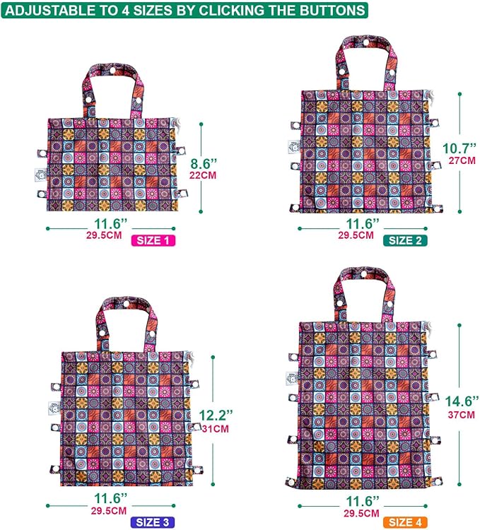 Leak-Proof Waterproof Car Trash Bag Foldable Multipurpose Trash bin Container Storage Cute Grocery Organizer Bag for Automotive Front or Back Seat in Cars SUVs and Trucks (Batik)