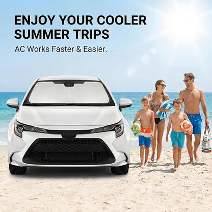 for Toyota Corolla 2020-2024 2025 2026 Windshield Sun Shade Front Window Shade Custom Fit Corolla Accessories Sun Visor Foldable Shade Blocks UV Rays Summer Must Have Car Accessories