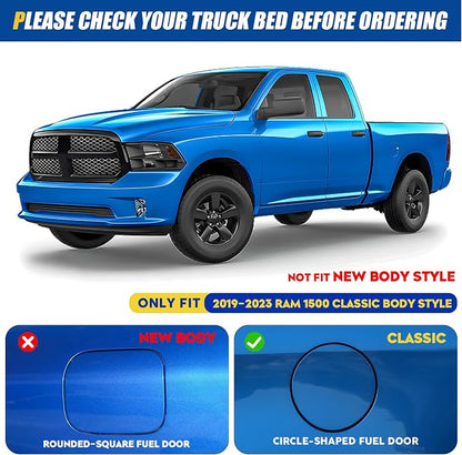 Soft Roll-up Truck Bed Tonneau Cover for Dodge Ram 1500 2009-2018, Ram 1500 Classic 2019-2023, Not for new Body, Fleetside 5.7 ft 67.4 in Bed, Without Rambox