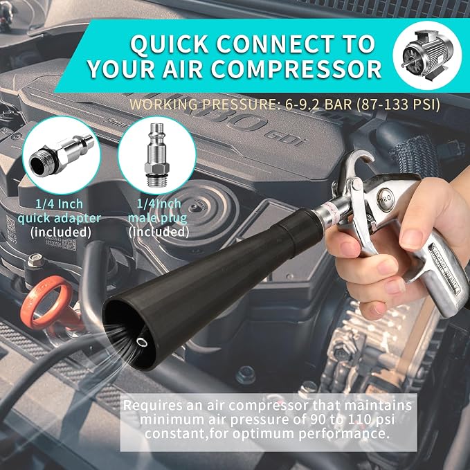 GOCCIDA Air Blower Gun Interior Car Detailing Tools for Car Dry Cleaning with Nozzle and Dusting Brush (HCL-15-1)