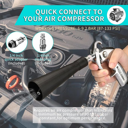 GOCCIDA Air Blower Gun Interior Car Detailing Tools for Car Dry Cleaning with Nozzle and Dusting Brush (HCL-15-1)