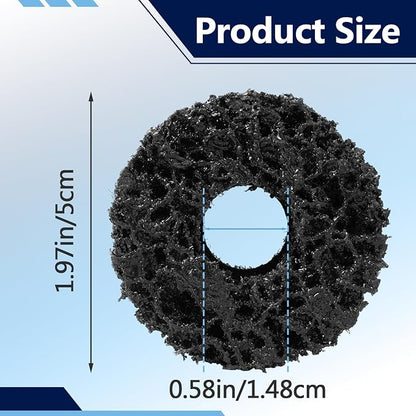 12PCS Wheel Hub Cleaning Pads, 2" Durable Nylon Web Pads, Wheel Stud Cleaner Pads