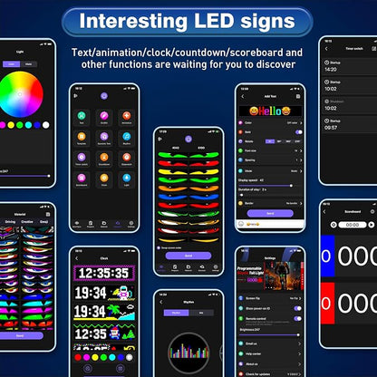 2Pcs Devil Eyes Light for Cars | LED Eyes for Truck Windshield | Flexible Scrolling Programmable LED Sign | Can Edit Text/Graffiti/Animations