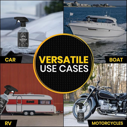 Magic Shield Graphene Ceramic Spray Coating - LAST SO LONG! Quick & Easy for Cars, Motorcycles, Boats & More - Professional-Grade Sealant for Maximum Gloss & Shine - Waterless Wash & Wax - 9oz Bottle