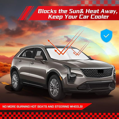 ARISMOTOR Windshield Sun Shade for Cadillac XT4 2019-2025, Custom Fit Foldable Front Window Sunshade Sun Visor Protector, Block UV Rays Keep Your Car Cooler