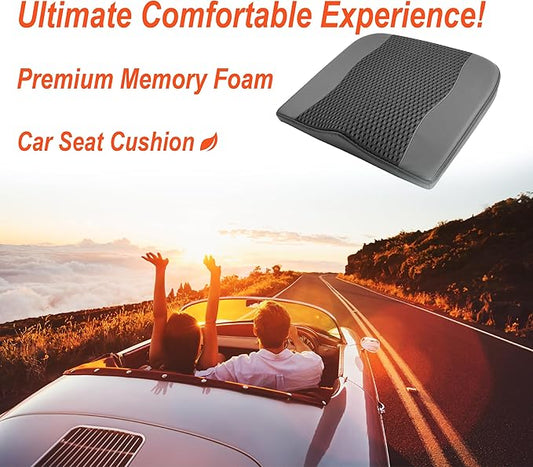 Lofty Aim Car Seat Cushion, Comfort Memory Foam Car Cushions for Driving - Sciatica & Lower Back Pain Relief, Driver Seat Pillow for Auto, Office Chair, Wheelchair - 4D Mesh Black