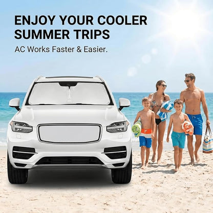 Windshield Sun Shade for Volvo XC90 2016-2024 2025 2026 Sunshade Front Window Shade Custom Fit XC90 Accessories Sun Visor Foldable Shade Blocks UV Rays Accessories