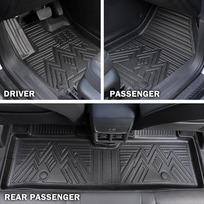 KUST Floor Mats for 2022-2026 Jeep Grand Cherokee Accessories 5 Seats (Include 4XE, Not for WK & L), All Weather Floor Liners & Cargo Trunk Mat & Rear Backrest Mats, TPE Rubber, Raised Edge