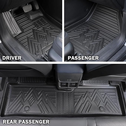 KUST Floor Mats for 2022-2026 Jeep Grand Cherokee Accessories 5 Seats (Include 4XE, Not for WK & L), All Weather Floor Liners & Cargo Trunk Mat & Rear Backrest Mats, TPE Rubber, Raised Edge