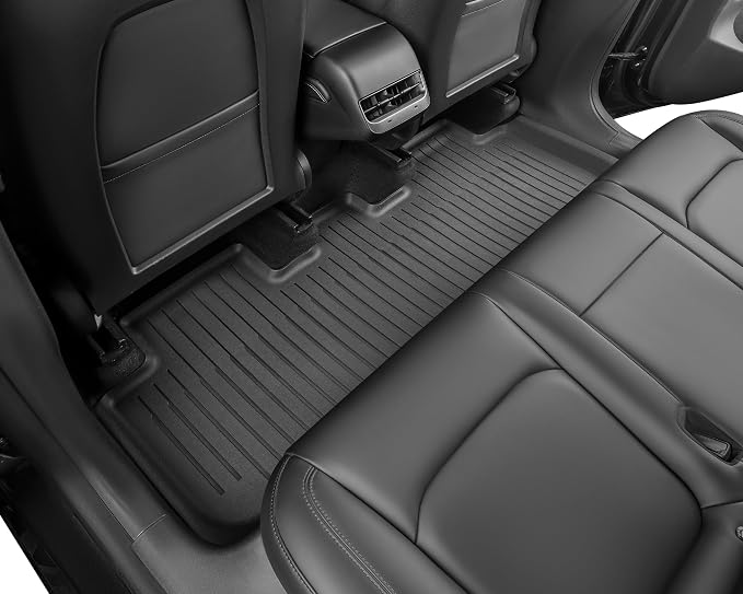 SUPER LINER Tesla Model Y Floor Mats 2021-2024 | Custom Fit All-Weather 9-Piece Set TPE Material |Full Coverage Floor Mats Back Seat Protector, Cargo Liner, Trunk & Interior Accessories
