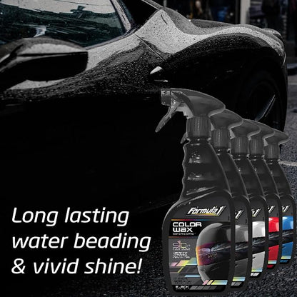 Formula 1 Color Wax Spray for Black Cars, Gives Ceramic Water Beading Protection and Ultimate Shiny Finish, Fills Minor Scratches with Color-Match Pigment, 23 oz