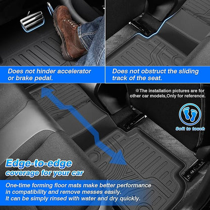 Civic Floor Mats - Floor Liner for Honda Civic 2022-2026 Sedan Hatchback Si (Include Sport, Not for Hybrid) & Acura Integra 2023-2026 Accessories (Only Fit 2nd Row Has USB Port)