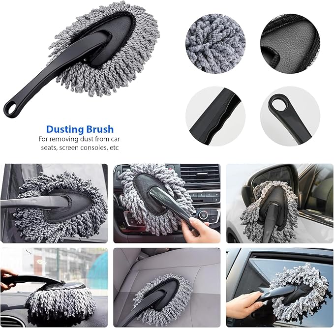 Car Washing Kit - Professional Car Wash Kit, Car Cleaning Kit with Bag & Car Detailing Set, Includes Car Wash Mitts, A Game-Changing Microfibre Drying Towel & Trio Of Brushes For A Deep Clean