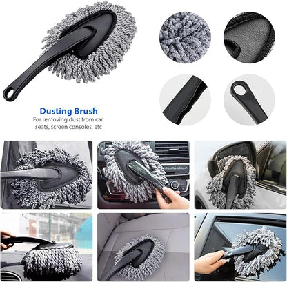 Car Washing Kit - Professional Car Wash Kit, Car Cleaning Kit with Bag & Car Detailing Set, Includes Car Wash Mitts, A Game-Changing Microfibre Drying Towel & Trio Of Brushes For A Deep Clean