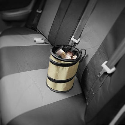 FH Group FH1120 Collapsible Trash Can (Beige) Small with Gift - Universal Fit for Cars Trucks and SUVs