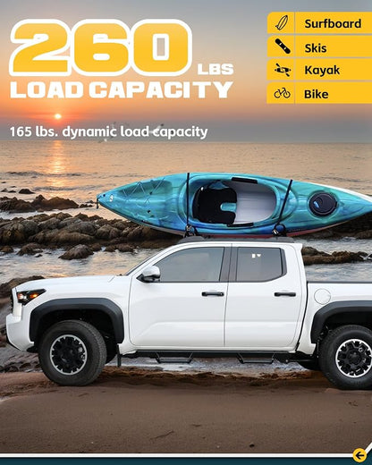 Trumgeta Aluminum Roof Rack Fit for 2024-2026 Toyota Tacoma Double Cab, 260LBS Cross Bars Heavy-Duty, Waterproof & Rustproof | for Kayak, Bike, Low Profile OE Style Tacoma Storage Accessories