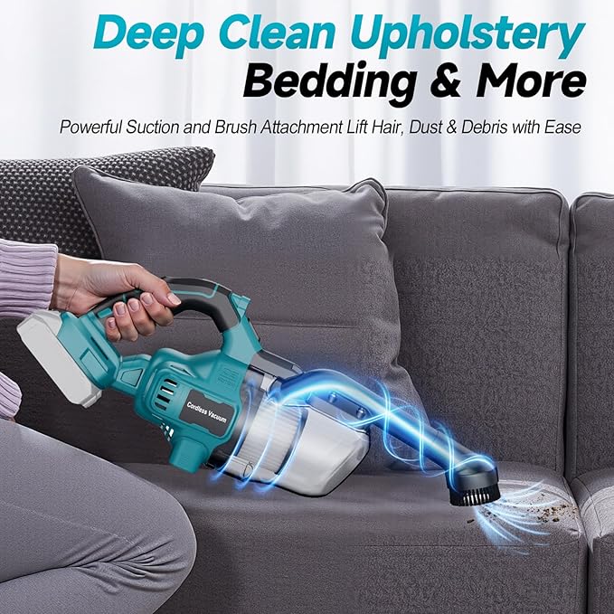 Cordless Handheld Vacuum Cleaner Compatible with Makita 18V Battery , 16000Pa Portable Shop Vacuum with 2 HEPA Filters & 4 Attachments, Lightweight Vacuum for Car, Home & Garage(Tool Only, No Battery)